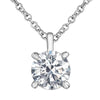 White Gold Lab-Grown Diamond Solitaire Pendant Necklace.