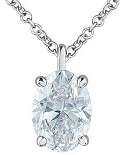 White Gold Lab-Grown Diamond Solitaire Pendant Necklace.