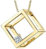 Yellow Gold Canadian Diamond Solitaire Pendant Necklace.