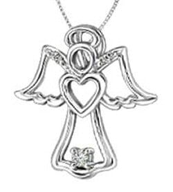 White Gold Canadian Diamond "Angel" Pendant Necklace.