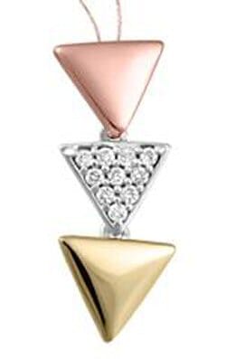Tri-Gold Diamond Pendant Necklace.