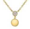 Yellow Gold Diamond Drop Pendant Necklace.