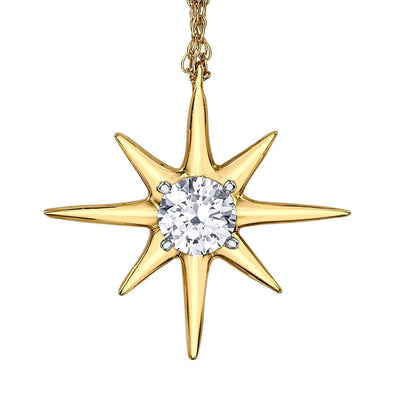 Yellow Gold Canadian Diamond Pendant Necklace.