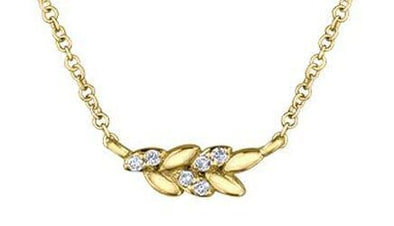 Yellow Gold Diamond Pendant Necklace.