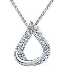 White Gold Diamond Pendant Necklace.