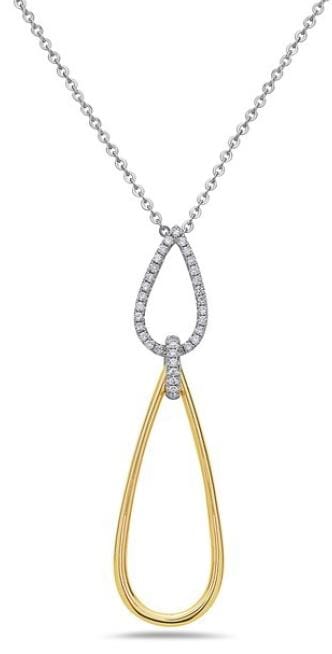 White Gold Diamond Drop Pendant Necklace.