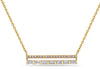 Yellow Gold Diamond Bar Pendant Necklace.
