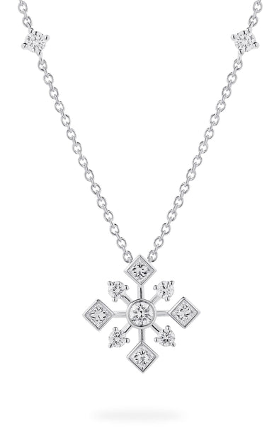 White Gold Diamond Pendant Necklace.