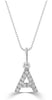White Gold Diamond "A" Initial Pendant Necklace.