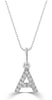 White Gold Diamond "A" Initial Pendant Necklace.