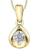 Yellow Gold Canadian Diamond Solitaire Pendant Necklace.