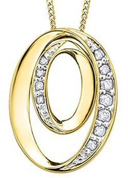 Yellow Gold Diamond Pendant Necklace.