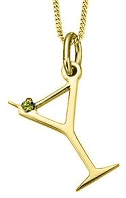 Yellow Gold Treated Green Diamond Pendant Necklace.