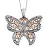 White Gold Diamond Butterfly Pendant Necklace.