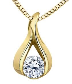 Yellow Gold Canadian Diamond Pendant Necklace.