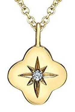 Yellow Gold Canadian Diamond Pendant Necklace.