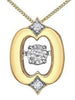 Yellow Gold Diamond Pulse Pendant Necklace.