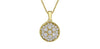 Yellow Gold Diamond Circle Pendant Necklace.
