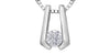 White Gold Canadian Diamond Drop Pendant Necklace.