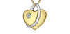 Yellow Gold Diamond Heart Pendant Necklace.