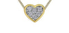 Yellow Gold Diamond Heart Pendant Necklace.