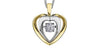 Yellow Gold, White Gold Diamond Heart Pulse Pendant Necklace.