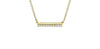 Yellow Gold Diamond Bar Pendant Necklace.