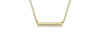 Yellow Gold Diamond Bar Pendant Necklace.