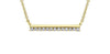 Yellow Gold Diamond Bar Pendant Necklace.