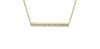 Yellow Gold Diamond Bar Pendant Necklace.