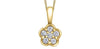 Yellow Gold Diamond Drop Pendant Necklace.