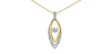 Yellow Gold, White Gold Lab-Grown Diamond, Diamond Pulse Pendant Necklace.