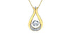 Yellow Gold Lab-Grown Diamond Pulse Pendant Necklace.