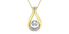 Yellow Gold Lab-Grown Diamond Pulse Pendant Necklace.