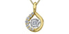 Yellow Gold Diamond Pulse Pendant Necklace.