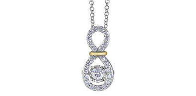White Gold Diamond Pulse Pendant Necklace.