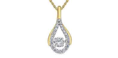 Yellow Gold, White Gold Diamond Pulse Pendant Necklace.