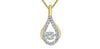 Yellow Gold, White Gold Diamond Pulse Pendant Necklace.