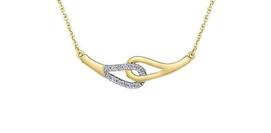 Yellow Gold Diamond Pendant Necklace.