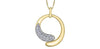 Yellow Gold Diamond Circle Pendant Necklace.