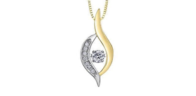 Yellow Gold, White Gold Canadian Diamond Pulse Pendant Necklace.