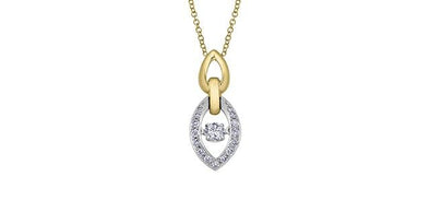 Yellow Gold, White Gold Diamond Pulse Pendant Necklace.