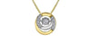 Yellow Gold, White Gold Diamond Pulse Pendant Necklace.
