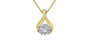 Yellow Gold Diamond Pulse Pendant Necklace.