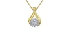 Yellow Gold Diamond Pulse Pendant Necklace.