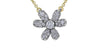White Gold Diamond Flower Pendant Necklace.
