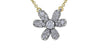 White Gold Diamond Flower Pendant Necklace.