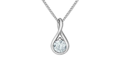 White Gold Lab-Grown Diamond Solitaire Pendant Necklace.
