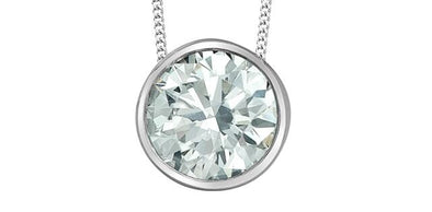 White Gold Lab-Grown Diamond Solitaire Pendant Necklace.