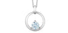 White Gold Lab-Grown Diamond Drop Pendant Necklace.
